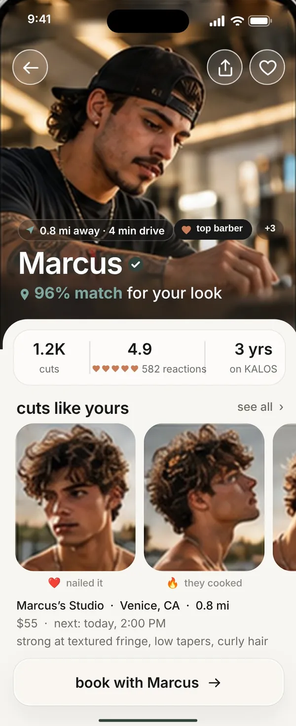 KALOS app screen